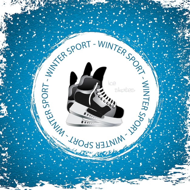 Tło Sportów Zimowych Wektor łyżwiarzy Lodowych