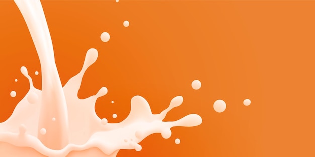 Tło strumienia mleka mleczny plusk realistyczny płynny biały plusk na białym tle 3d illustra