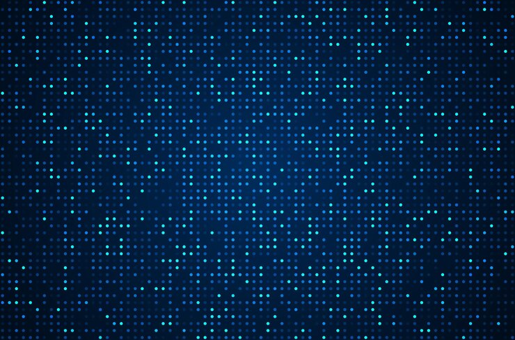 Wektor tło technologii cyfrowej dane cyfrowe kwadratowe niebieskie tło pikseli