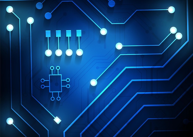 Tło technologii obwodów z zaawansowanym systemem cyfrowego połączenia danych i projektowaniem elektroniki komputerowej