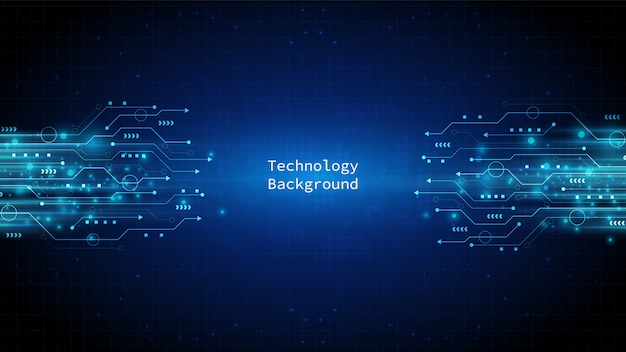 Tło technologii obwodu z zaawansowanym technologicznie cyfrowym systemem transmisji danych i elektronicznym komputerem