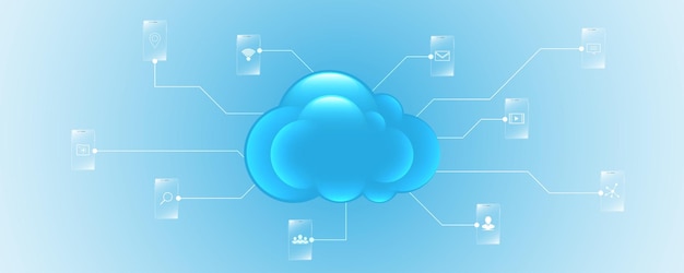 Tło Technologii Przechowywania W Chmurze Technologia Chmury Koncepcja Innowacji W Zakresie Usług Danych Cyfrowychxdxa