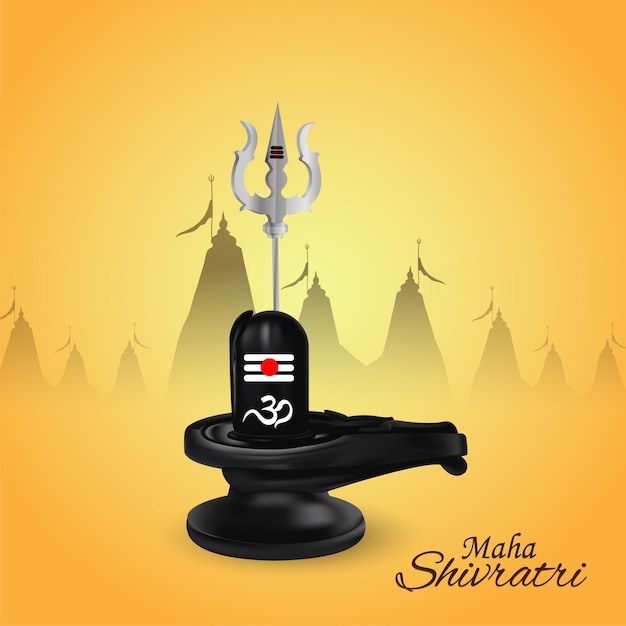 Plik wektorowy tło uroczystości maha shivratri z shivling