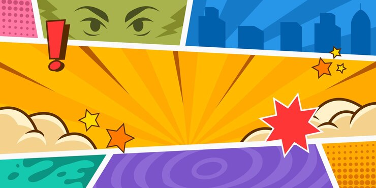 Tło w stylu dramatycznego komiksowego panelu