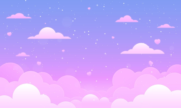 Tło wektor kolorowe chmury z magicznym wzorem gwiazd