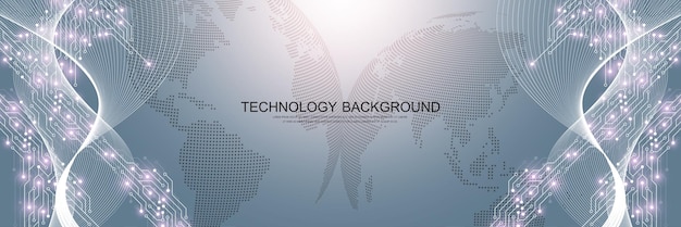 Tło wektor płyty głównej z elementami elektronicznymi na płytce drukowanej Elektroniczna tekstura dla koncepcji inżynierii technologii komputerowej Komputer płyty głównej wygenerował abstrakcyjną ilustrację