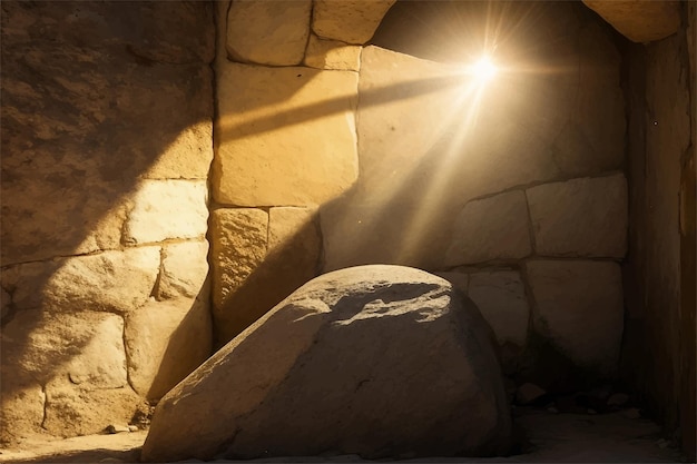 Plik wektorowy tło wielkanoc krzyżowanie zmartwychwstanie jezusa chrystusa na golgota golgota jerozolima