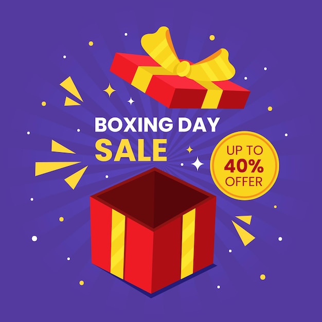 Tło wyprzedaży w Boxing Day dla postu w mediach społecznościowych