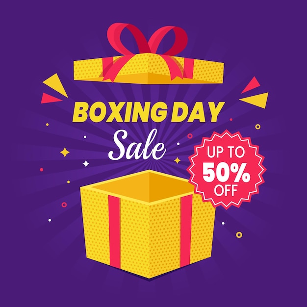Tło wyprzedaży w Boxing Day dla postu w mediach społecznościowych