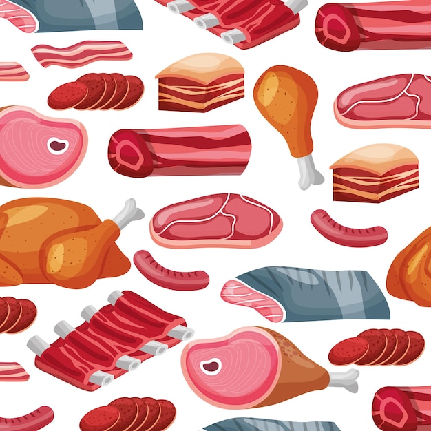 Plik wektorowy tło wzór mięsa