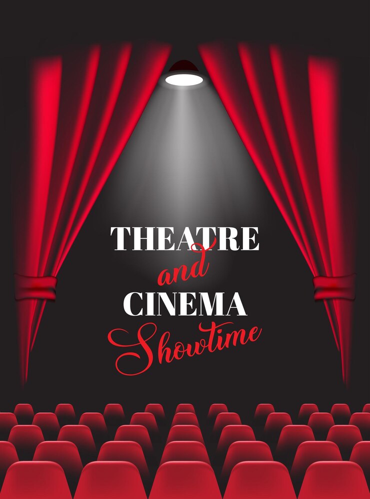 Tło z czerwoną kurtyną teatru ilustracji wektorowych