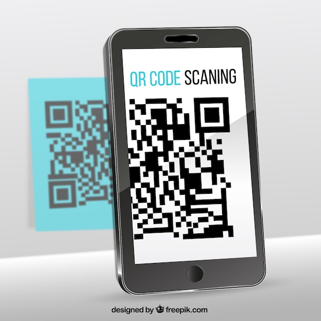 Tło z telefonu komórkowego skanowanie kodu qr