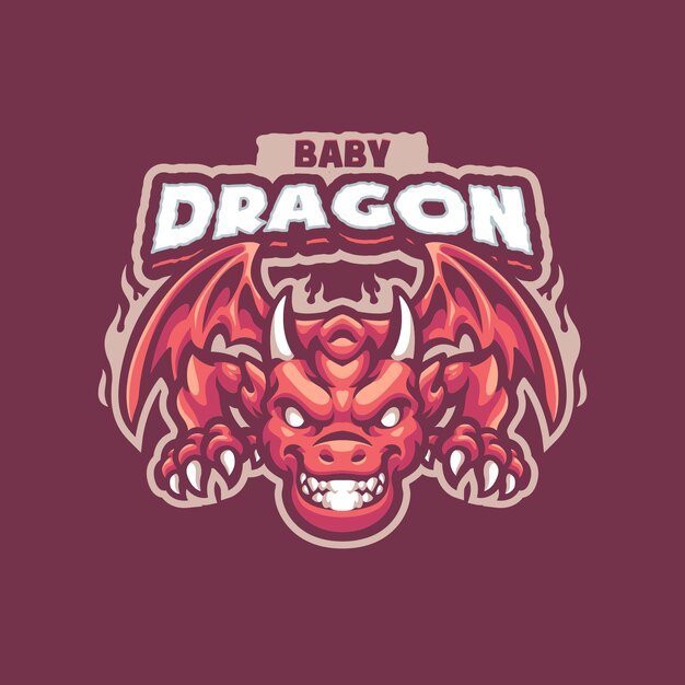 To Logo Maskotki Baby Dragons. Logo To Może Być Używane W Przypadku Logo Sportu, Streamerów, Gier I Esport.