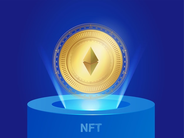 Plik wektorowy token nft w grafice kryptograficznej token nft w technologii blockchain w cyfrowej grafice kryptograficznej