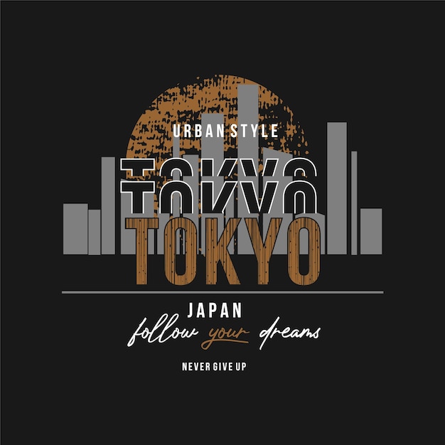 Tokio Japonia Azja Wschodnia Projekt Graficzny Typografia Ilustracja Wektorowa T Shirt