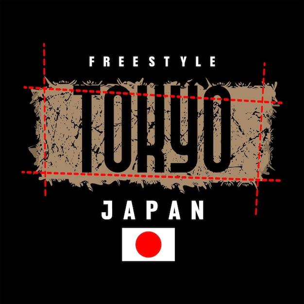 Tokio japonia slogan typografia graficzna motywacja tshirt nadruk ilustracji wektorowych