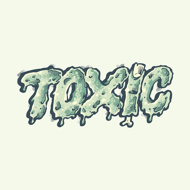 Toksyczna ilustracja typografii czcionki zombie