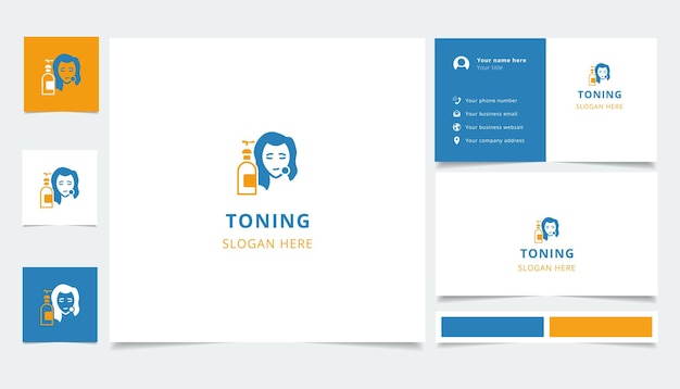 Toning logo design z edytowalnym slogan branding book i