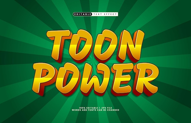 Toon power edytowalny efekt tekstu z efektem tekstu gry i kreskówki
