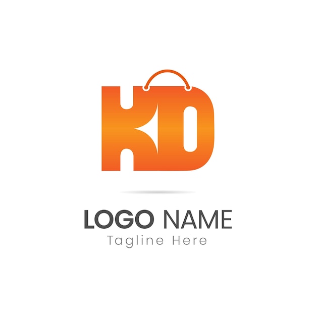 Torba Na Zakupy Letter Kd Sklep E-commerce Kreatywne Logo Szablon