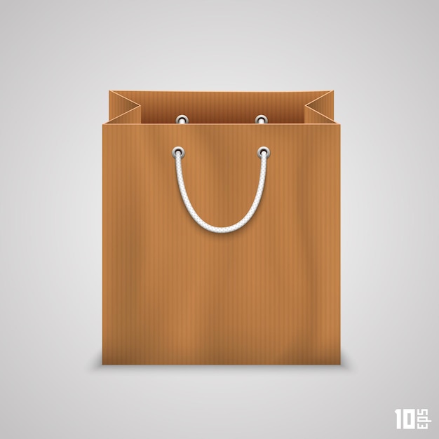 Torba papierowa na zakupy sztuki. Ilustracja wektorowa