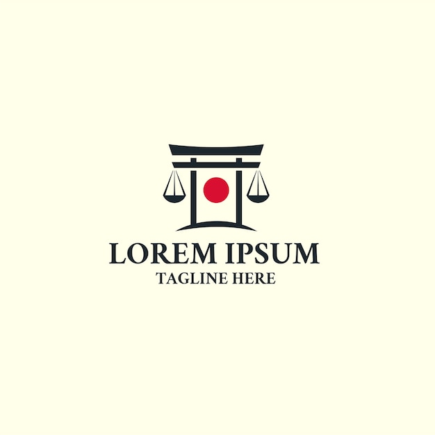Plik wektorowy torii japan law logo ikona szablon projektu. sprawiedliwość, prawnik.
