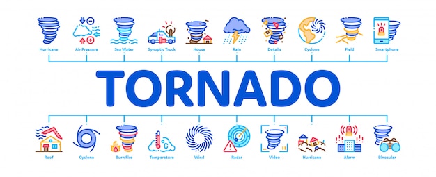 Tornado I Huragan Minimalny Transparent Infographic