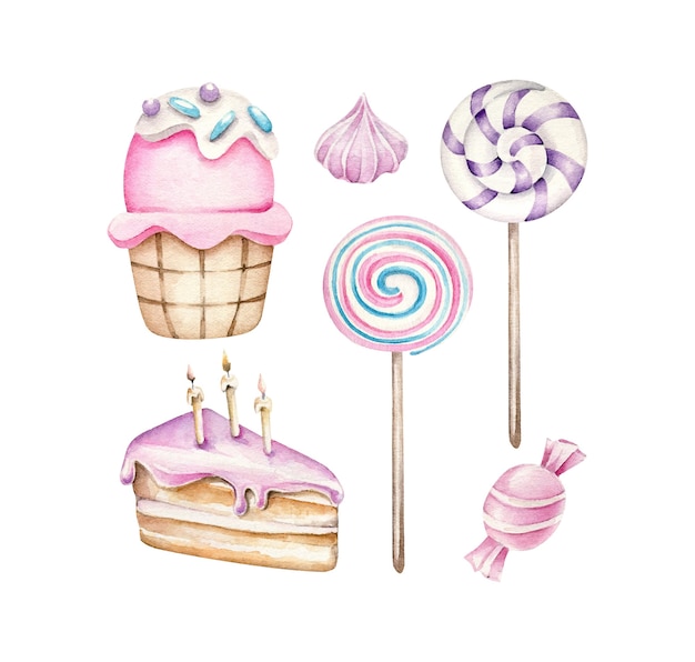 Tort urodzinowy Candy Cupcake Lollipop