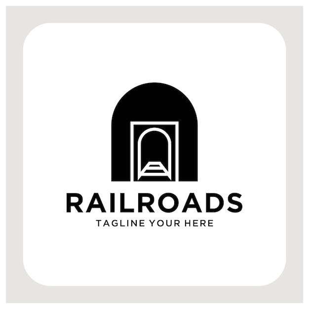 Plik wektorowy tory kolejowe pociąg logo wektor ikona symbol ilustracja szablon projektu