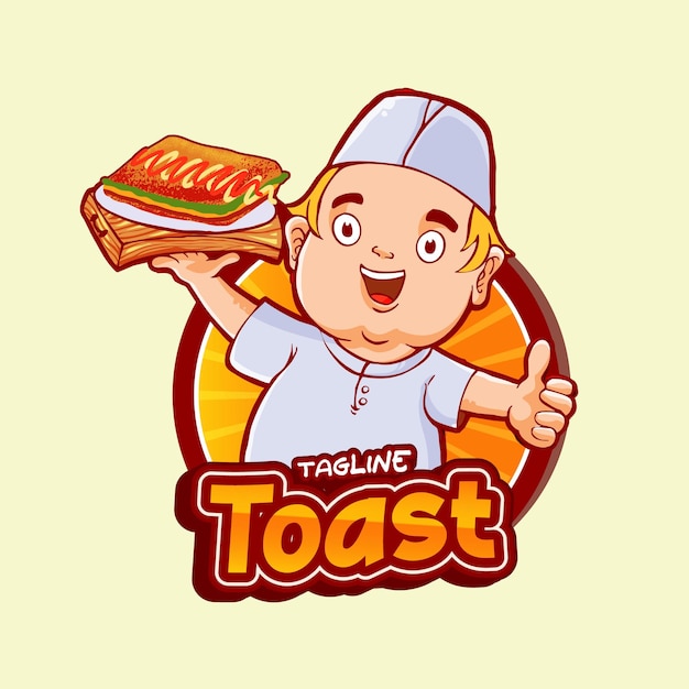 Tosty jedzenie charakter maskotka wektor