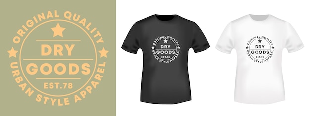 Plik wektorowy towary suche vintage design dla znaczków tshirt tee drukuj aplikacja odznaka etykieta odzież codzienna lub inne produkty poligraficzne ilustracja wektorowa