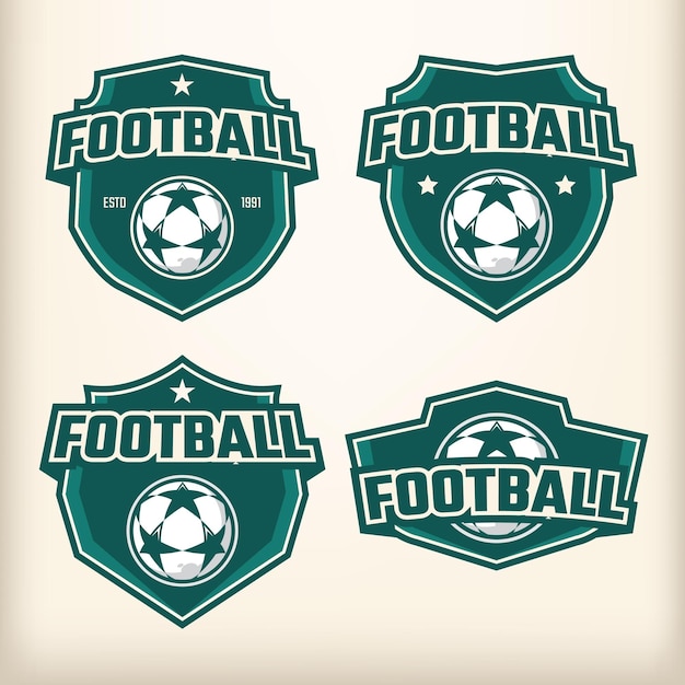 Tożsamość Drużyny Sportowej Wektor Zestaw Ilustracji Logo Na Beżowym Tle