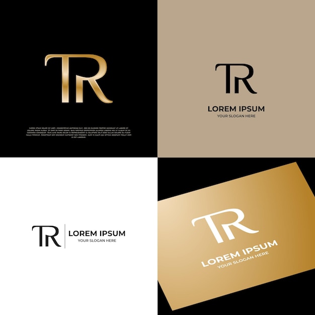 Plik wektorowy tr initial modern typography emblem gold logo template dla firm