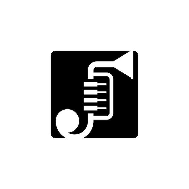 Trąbka Muzyka Logo Szablon Projekt Wektor Ikona Ilustracja