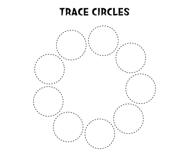 Trace Circle Podstawowe Kształty Geometryczne Gra Edukacyjna Arkusz Dla Dzieci
