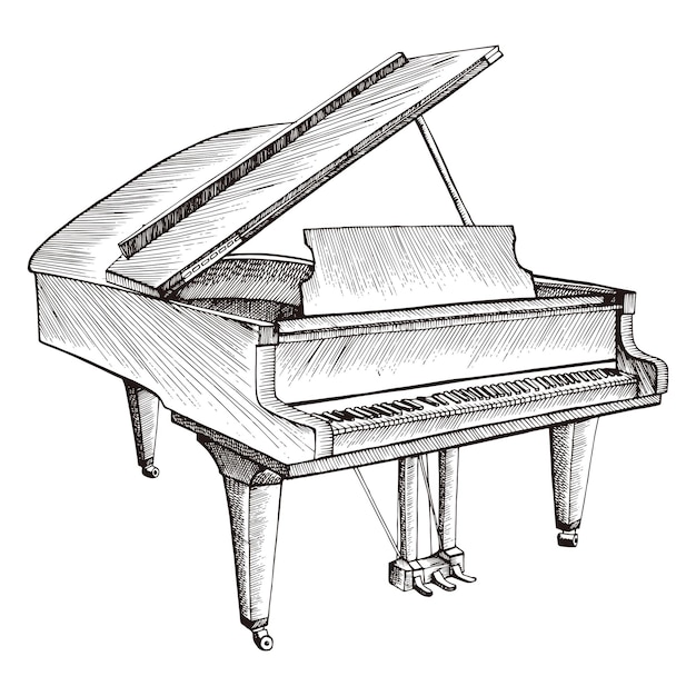 Plik wektorowy tradycyjna ilustracja fortepianowa