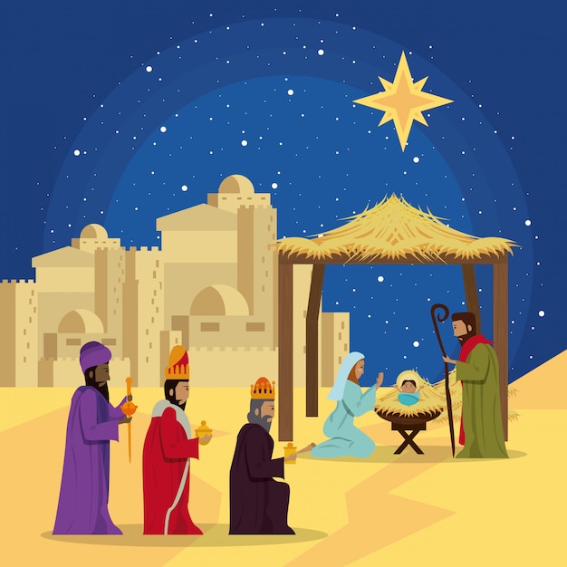 Plik wektorowy tradycyjne chrześcijańskie boże narodzenie