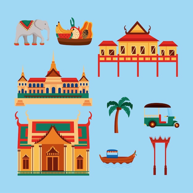 Plik wektorowy tradycyjne ikony tajlandii