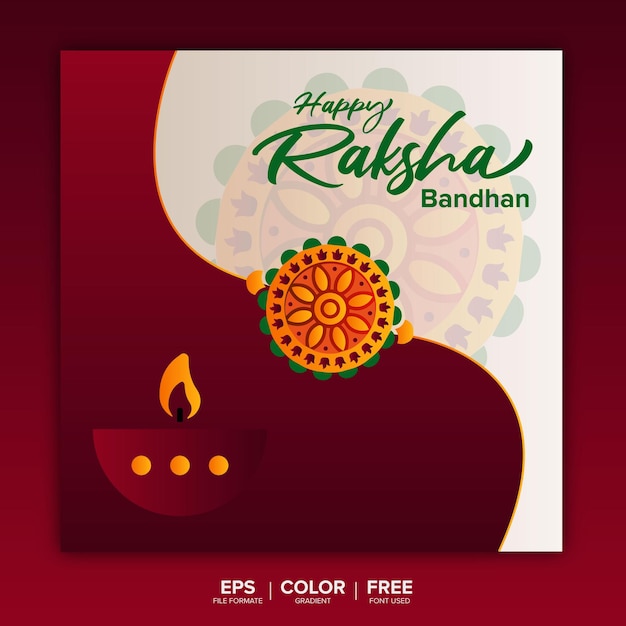 Tradycyjny baner raksha bandhan z rakhi design Vector