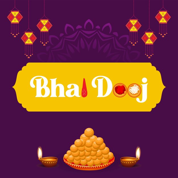Tradycyjny Indyjski Festiwal Happy Bhai Dooj Szablon Projektu Banera