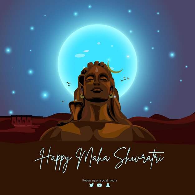 Tradycyjny Szablon Projektu Transparentu Festiwalu Hinduskiego Happy Maha Shivratri