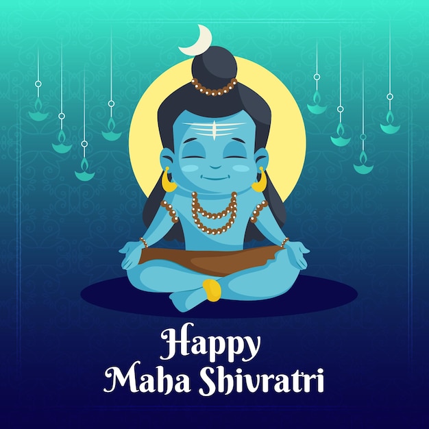 Tradycyjny Szablon Projektu Transparentu Festiwalu Hinduskiego Happy Maha Shivratri