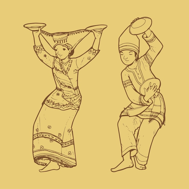 Tradycyjny Taniec Indonezyjski Tari Piring