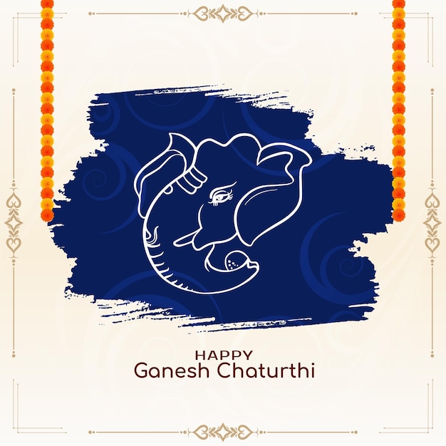 Plik wektorowy tradycyjny wektor karty festiwalu kulturalnego happy ganesh chaturthi