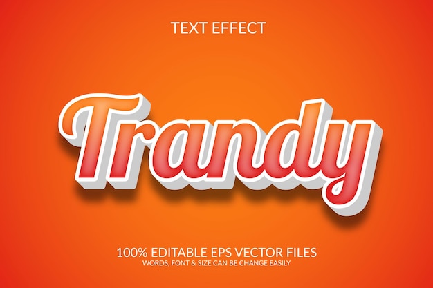 Trandy 3D Vector w pełni edytowalny efekt tekstowy