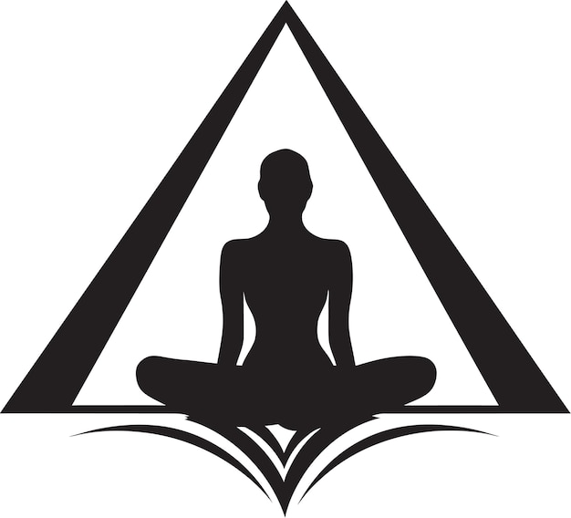 Plik wektorowy tranquil asana czarne logo z ikoną kobiety jogi lotus harmony yoga pose emblem kobiety