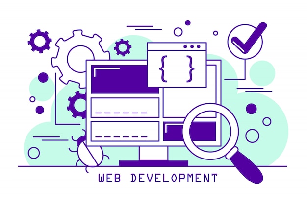 Transparent Grafiki Linii Rozwoju Sieci Web. Oprogramowanie Do Kodowania I Programowanie. Treść Witryny. Koncepcja Technologii Informacyjnej.