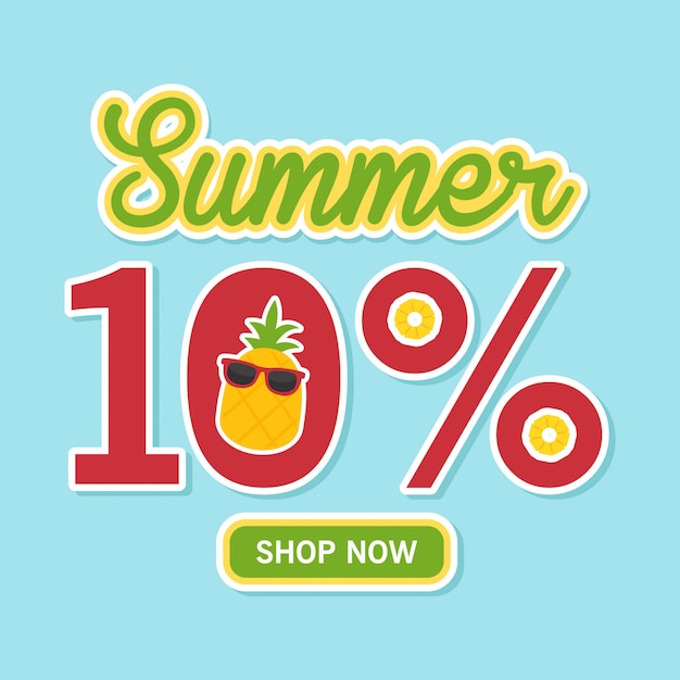 Transparent Summer Sale. śliczny Ananas Z 10% Rabatem