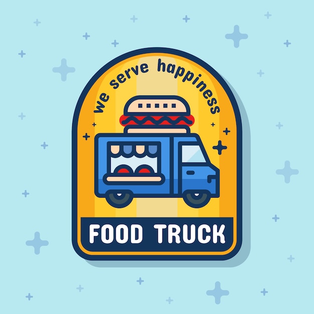 Plik wektorowy transparent znaczek usługi ciężarówki żywności