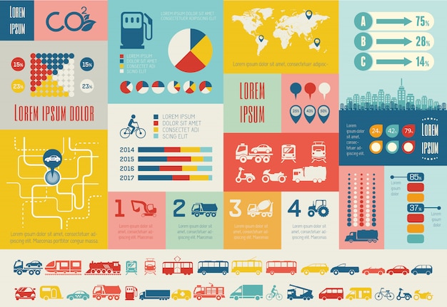 Transport Infographic Szablon.